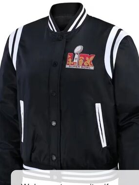 Superbowl LIV Bomber Jacket with White Trim and Super Bowl Patch